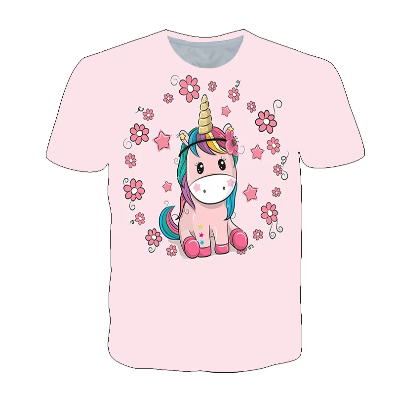 

3D Hot Sale Unicorn Boys T-shirt Birthday Gifts Cute t shirt Summer Cartoon Clothes Horse Fashion T-Shirts Tops Girls Kids Tee