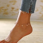 Модный простой анклет со звездой и кулоном, женские ножные браслеты, цепочка для босоножек на ногу, новинка 2021, браслеты для женщин, Пляжная бижутерия