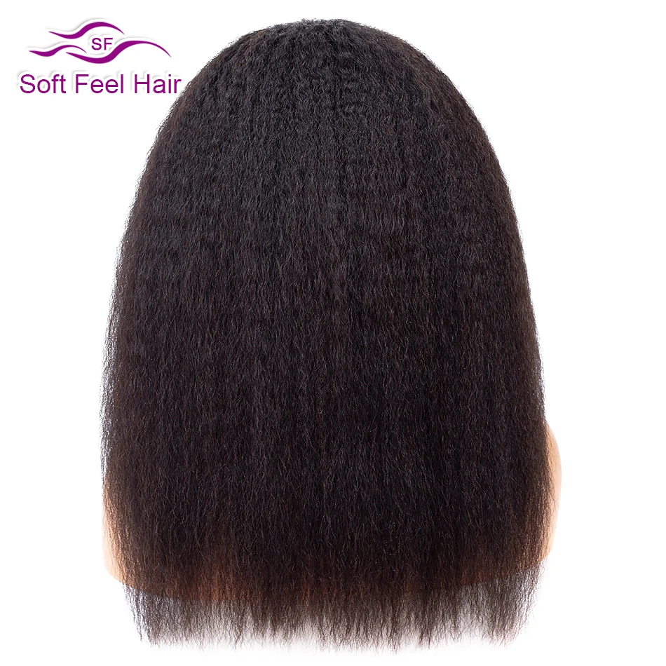 Soft Feel Hair Перуанские 4x4 кудрявые прямые парики шнурка с волосами младенца бесклеевая Remy Закрытие человеческих волос парики для черных женщин