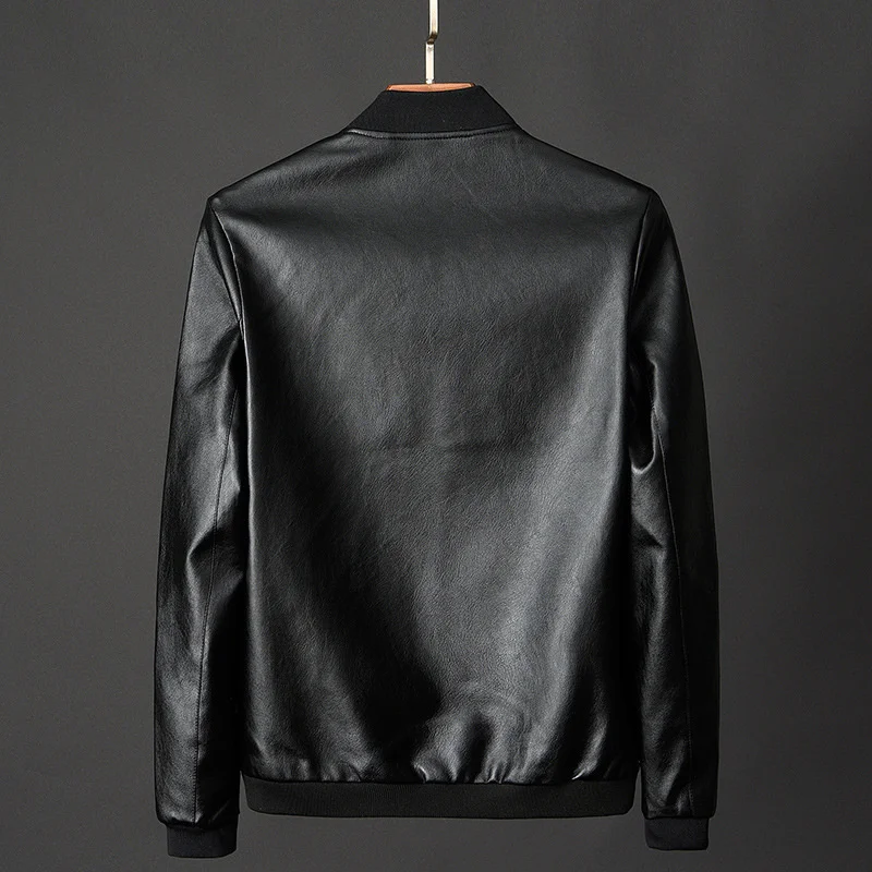 

men's Men's large leather autumn clothes stand collar leather jacket men's fashion leather coat men