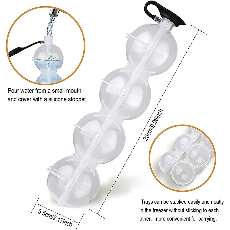 4 полости сферы виски мороженое мяч форма Круглый Желе Icecube Maker формы DIY Cocktai