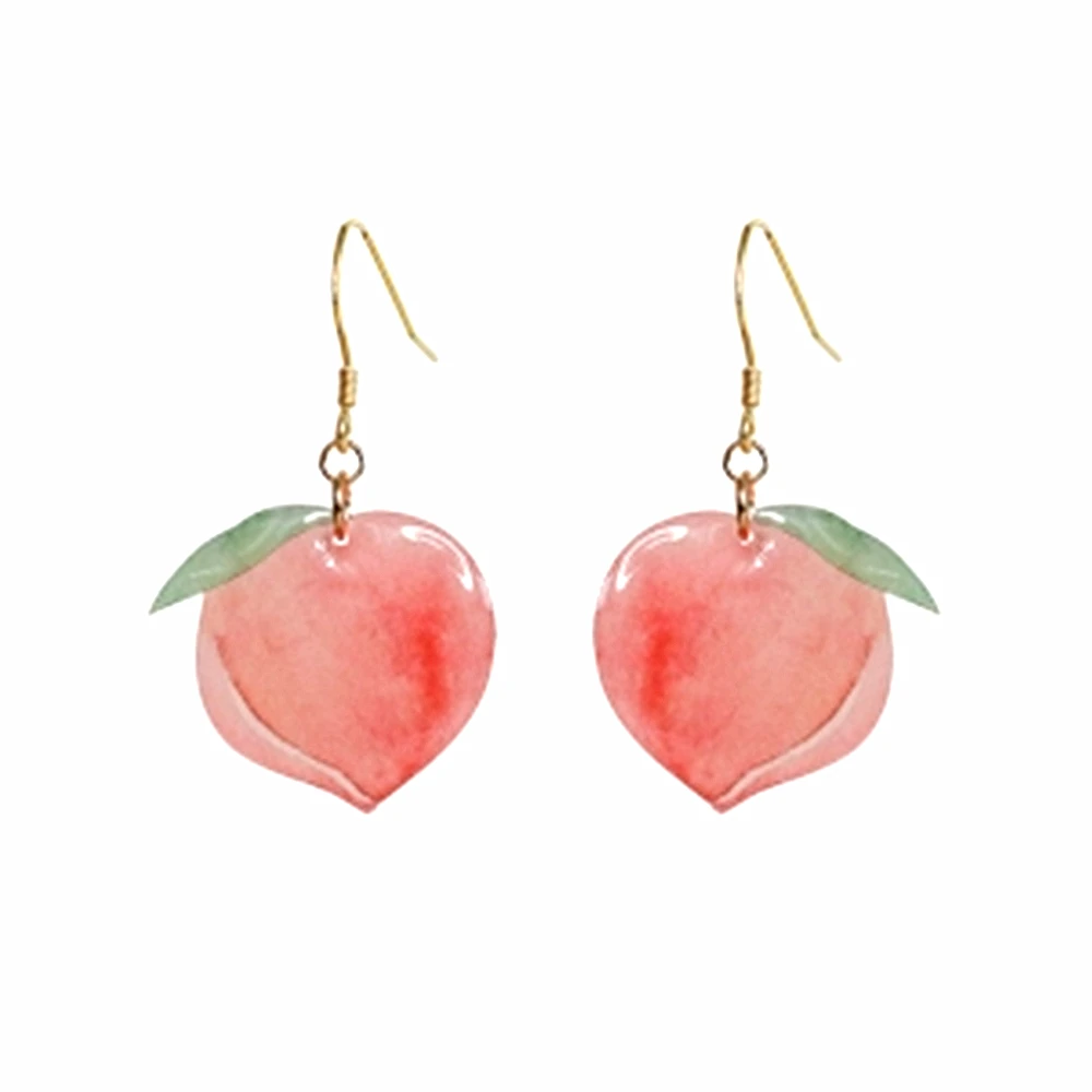 

Fashion Simple sweet pink peach cute acrylic earrings For Women earings fashion jewelry 2020 new earrings jewelry for women
