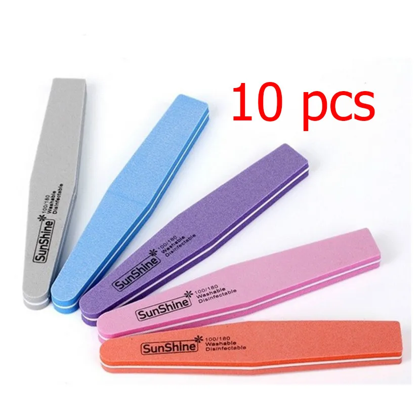 10 шт солнечный моющийся буфер для ногтей двухсторонняя Алмазная губка пуховая