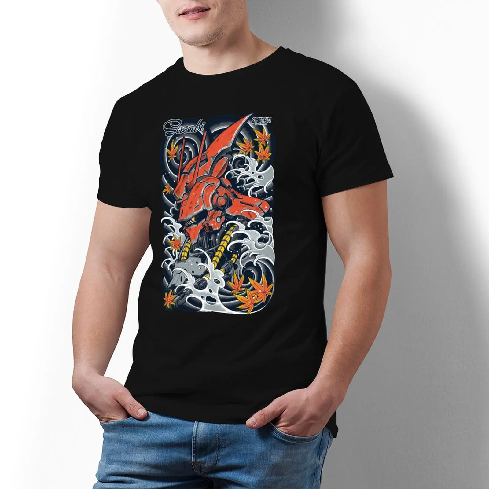 

Bandai Gundam MSN-04 Sazabi Awesome T Shirt Anime Graphic Cotton T-Shirt Big Casual Tee Shirt Male