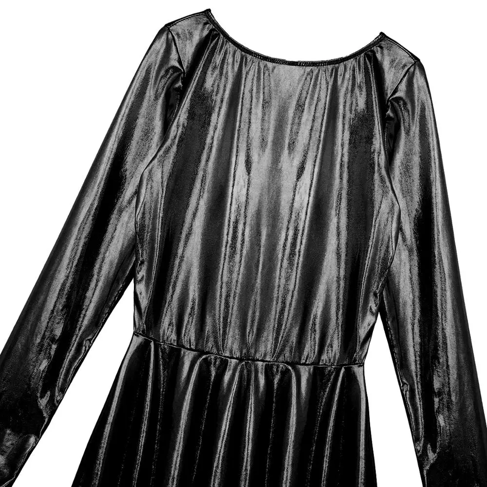 Женское платье-трапеция с длинным рукавом голографическое вечернее мини-платье