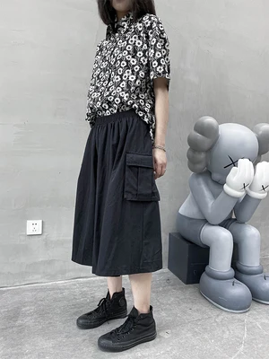 Черная юбка-комбинезон лето 2020 новая модная длинная юбка трапециевидной формы с