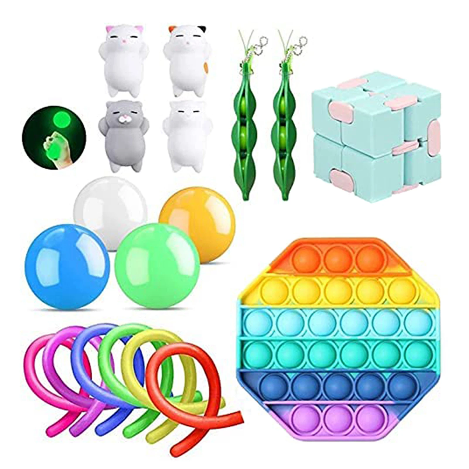 

Fidget Toys Set for Kids or Adults Pop Fidget Toy Fidget Sensory Toy Fidget Toys Fidget Box with Stress Balls and More EIG88