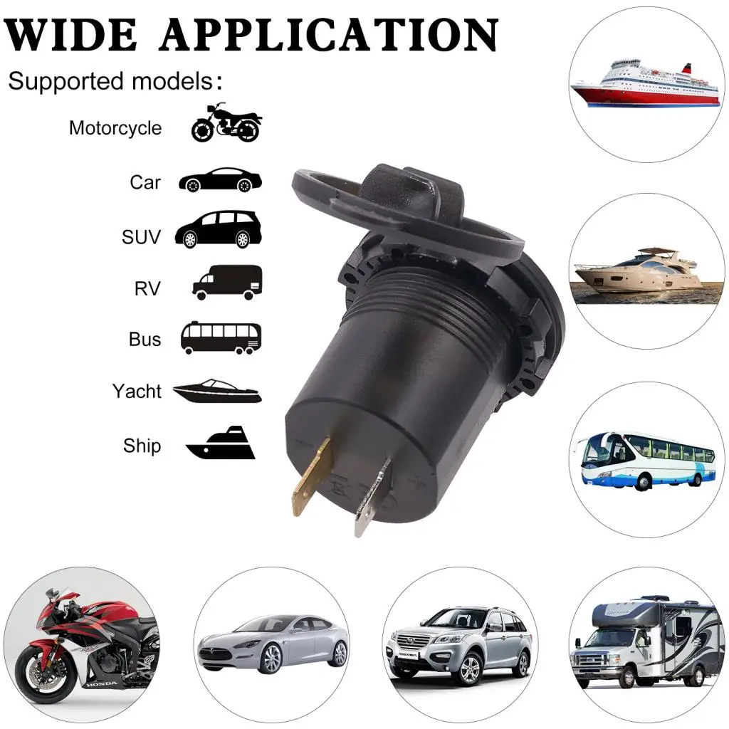 

Universal 3.1A Dual USB Charger Voltmeter Rocker Switch Car Boat Red LED