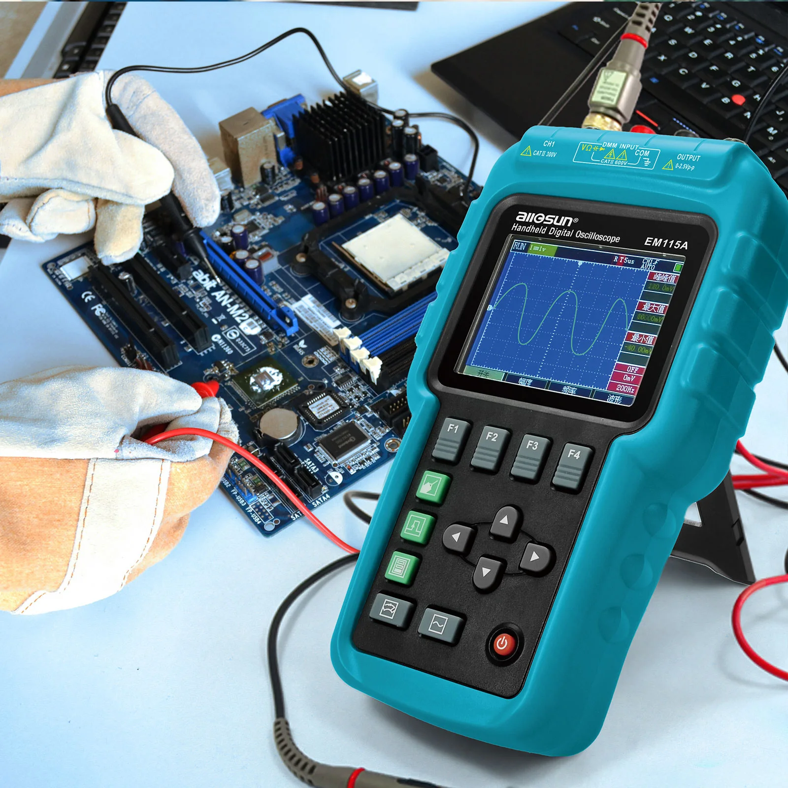 Портативный осциллограф EM115A 3 в 1 многофункциональный цветной ЖК дисплей с