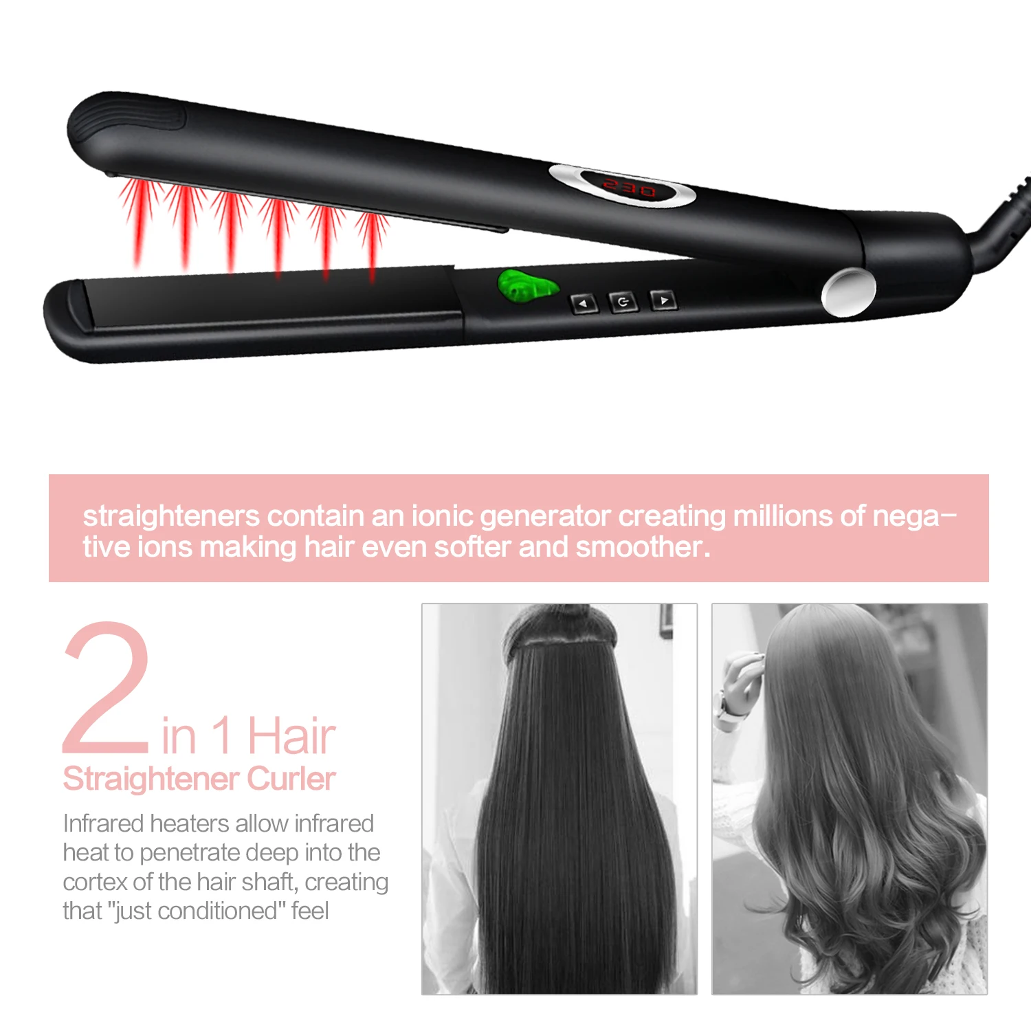 Профессиональный Плоский Утюг светодиодный выпрямитель для волос витая