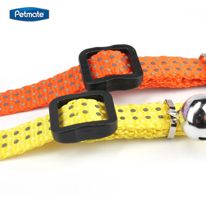 Яркий Светоотражающий ошейник для кошек регулируемый красивый с колокольчиком