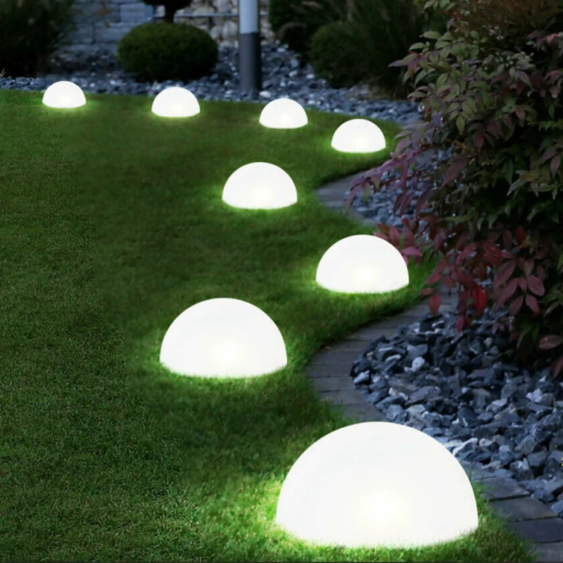 

Solar Light Ground Garden Lawn Lamp 5 LEDs Solar Powered Half Ball Shaped Light Waterproof Pathway Landscape Lawn Lamp