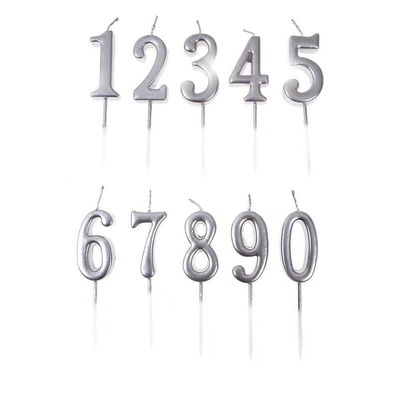 

Silver Number Candle for Cake Topper Birthday Party Anniversary Cake Numbers Decorations Age Candle Baby Shower