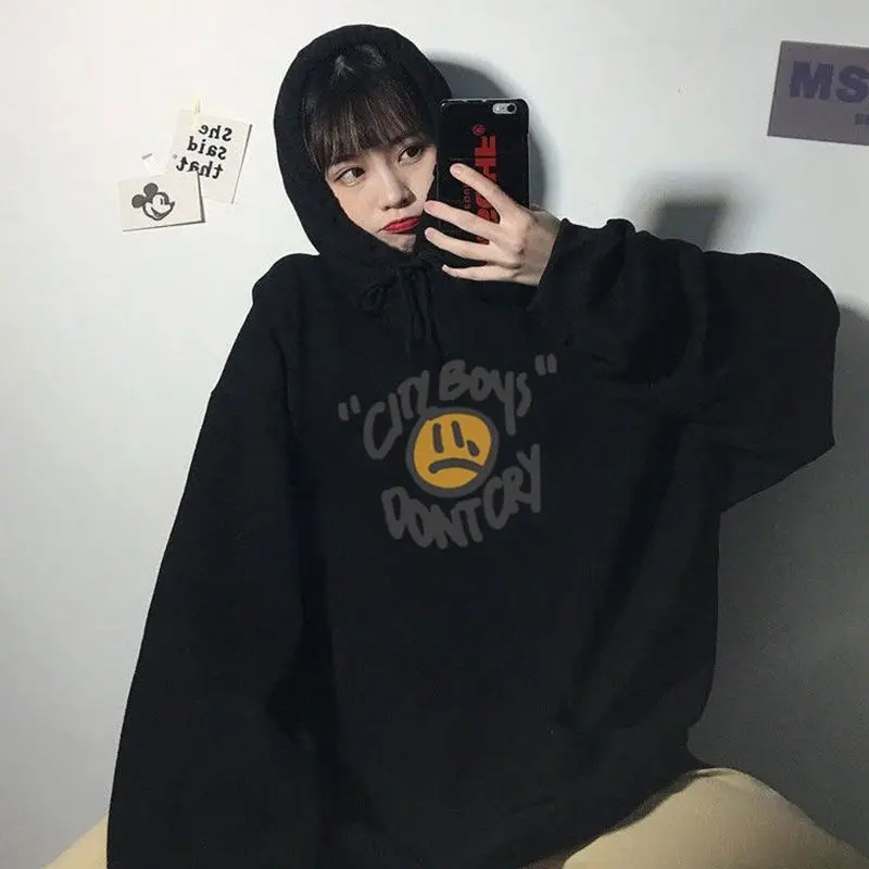 

2021 Spring Autumn Woman's Hoodies Oversize Female Loose Cartoon Print Korea Harajuku Women Sweatshirts Lady Fashion Ins Hoodies