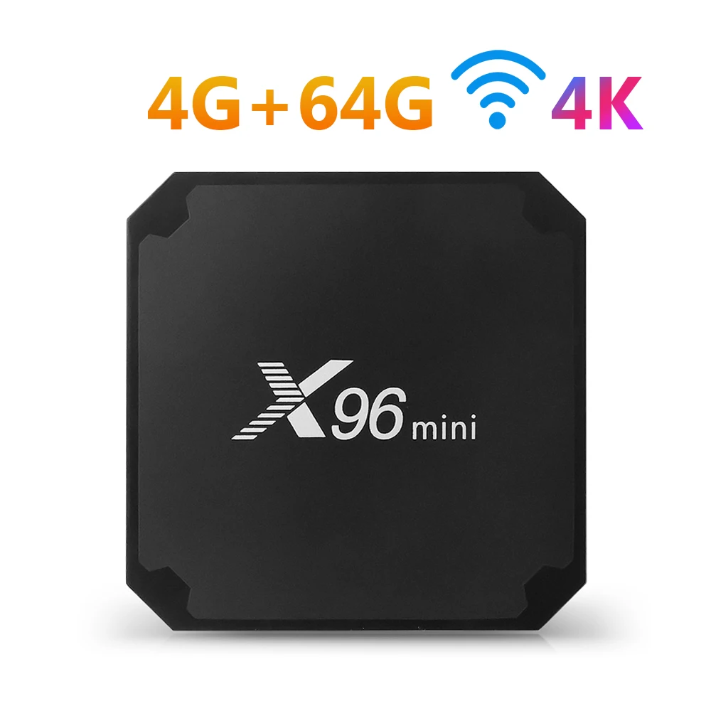 ТВ приставка X96 Mini на Android 7 1 сетевая смарт 2 ГБ 16 четырехъядерный Amlogic S905W 4 ГГц Wi Fi 9 0