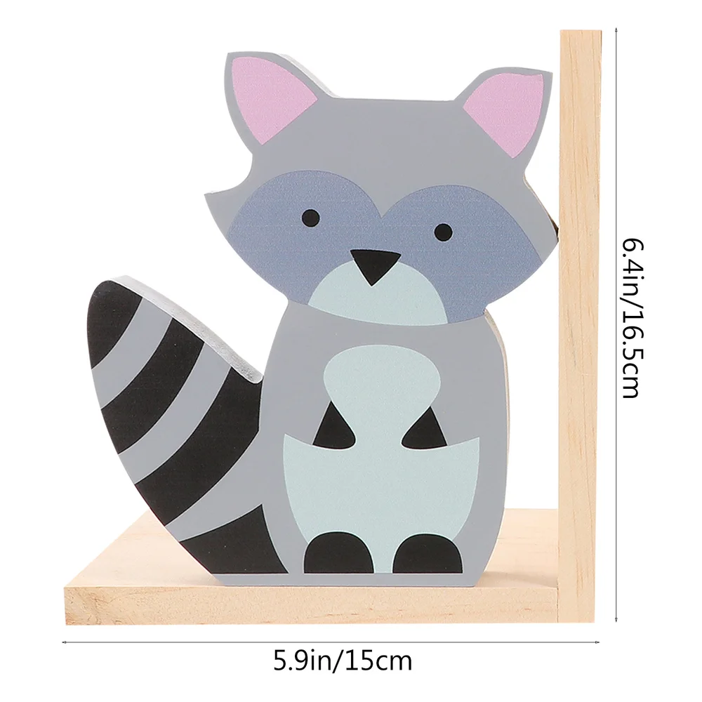 

1 Pair Creative Raccoon Shape Bookends Desktop Book Stoppers Desktop Ornaments