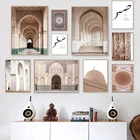 Мусульманская архитектура, марокканский холст, плакат, настенные художественные принты, картина для мечети, мусульманская картина, современные картины Рамадан, домашний декор