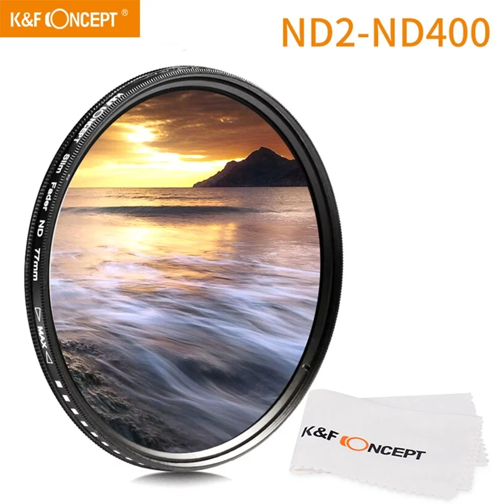 K & F CONCEPT 52 мм 55 58 62 67 72 77 Тонкий Фейдер переменный ND фильтр для объектива