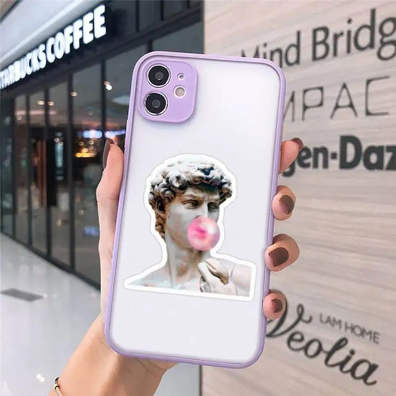 

Retro Oil painting card Phone Cases matte transparent For iphone 7 8 11 12 plus mini x xs xr pro max cover