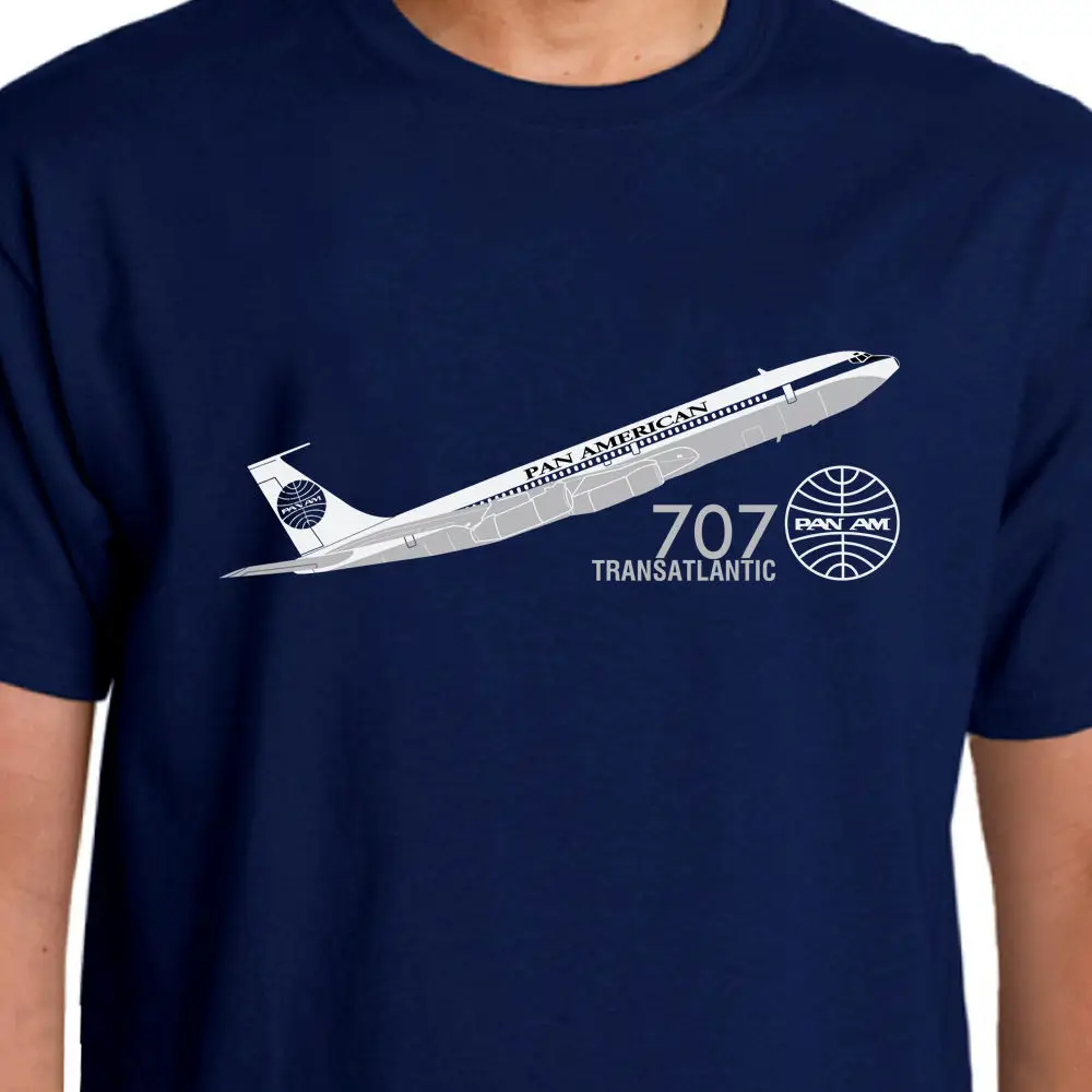 

Лидер продаж, футболка из 100% хлопка с принтом Aeroclassic - Pan Am, Боинг 707, футболка в летнем стиле, футболка на заказ, унисекс, для подростков Aldult
