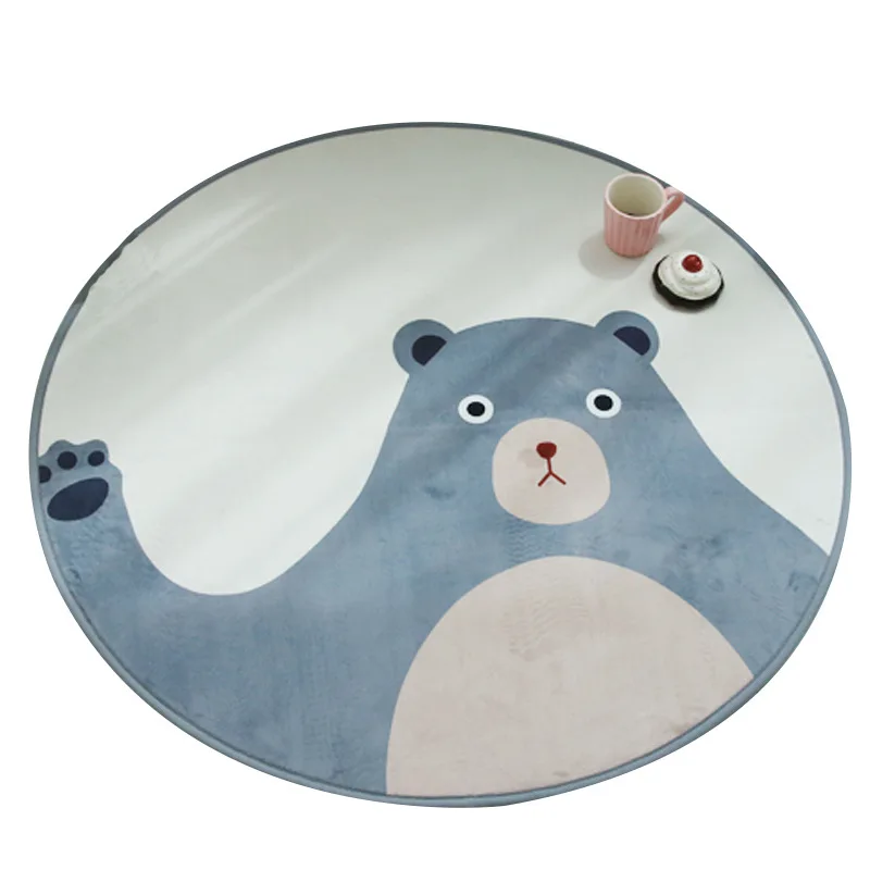 Современные мягкие коврики для гостиной круглые детские игровой коврик медведь