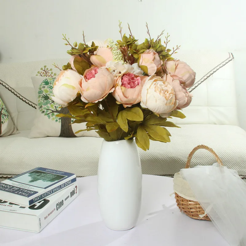 13 голов пиона в европейском стиле искусственная фотография Свадебная версия