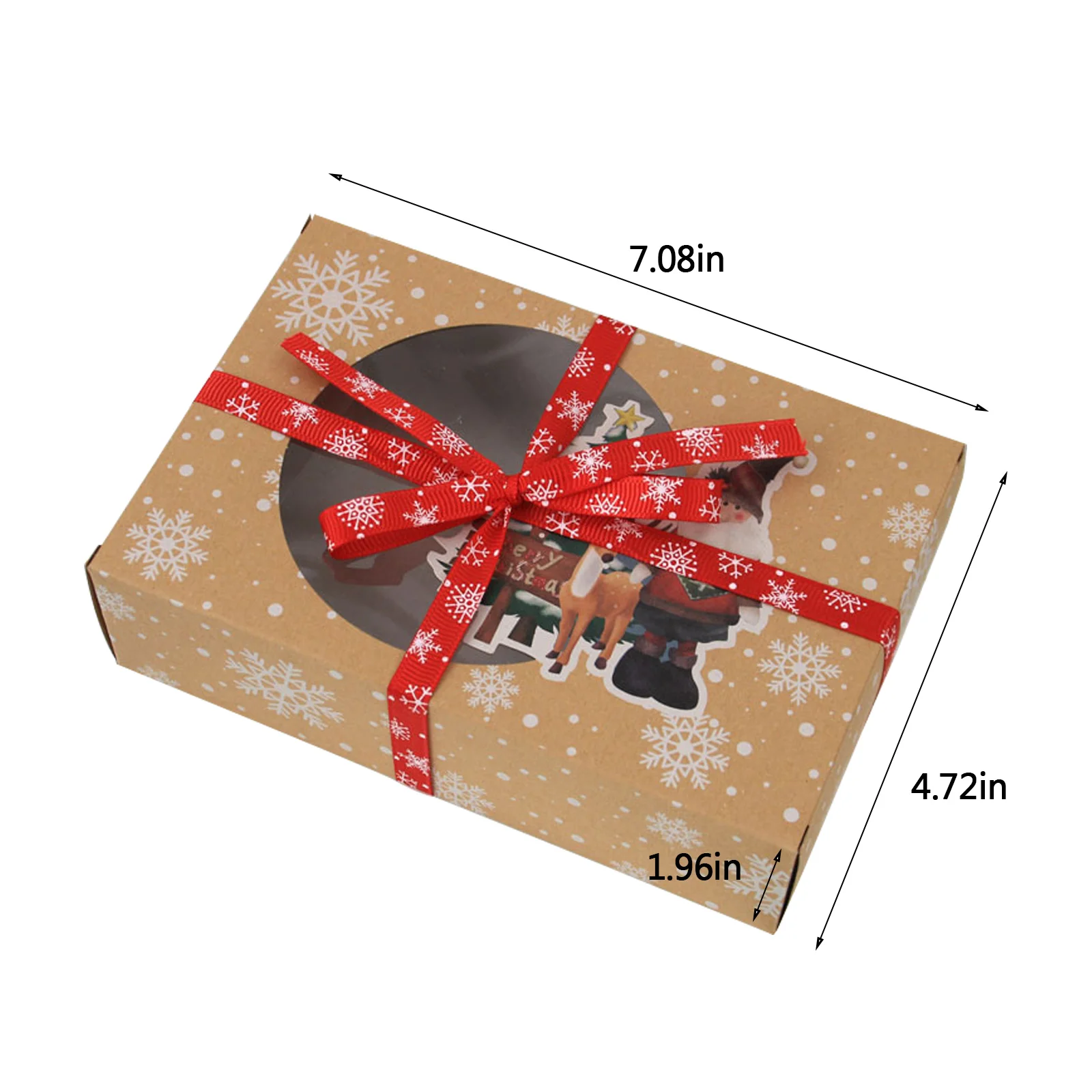 

Window Candy Gift Merry Christmas Print Box 24pcs Gifts Box With Window Marbling Style Package Box Party Suppiles