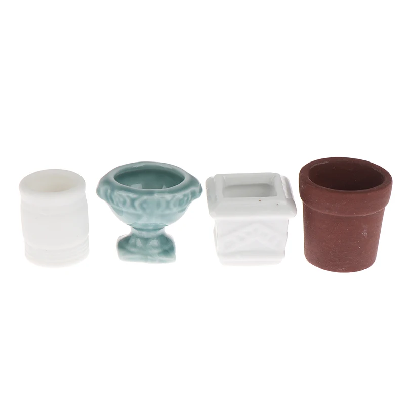 

1:12 Dollhouse Miniature Ceramics Flower Pot Plant Bonsai Doll Home Garden Decor