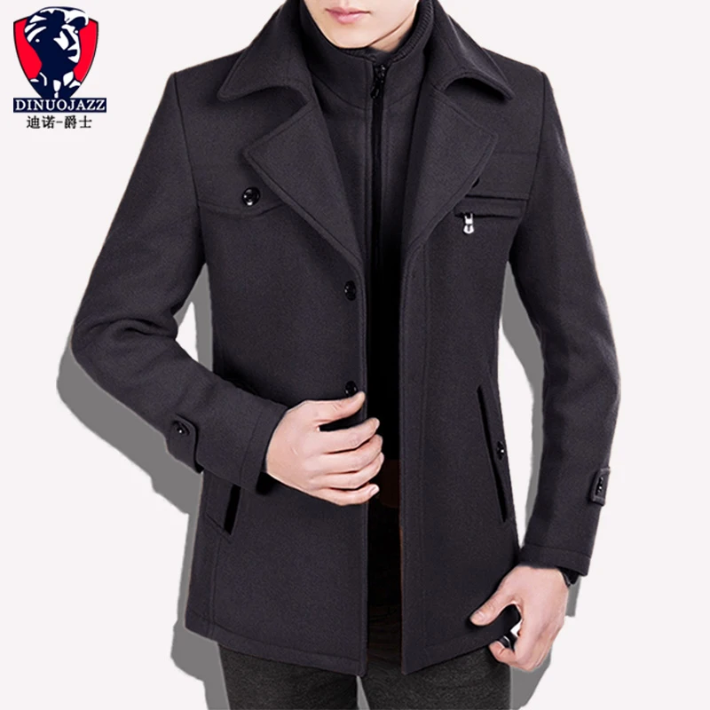 gray traverse zipper Флисовая Куртка, мужское шерстяное пальто с карманами, зимнее кашемировое стоячий воротник, серый, черный, с отворотом, большой размер 4XL 5XL, мужское зимнее пальто - Цвет: gray traverse zipper