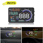 WIIYII 5,5 ''A8 HUD Автомобильный дисплей на лобовое стекло OBD II EUOBD светодиодная система сигнализации на лобовое стекло бортовой OBD сканер универсальный автомобиль
