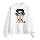 Спортивный костюм, Женская толстовка с принтом, зимняя толстовка с капюшоном, женская теплая толстовка большого размера, женская уличная одежда, топ с графическим принтом