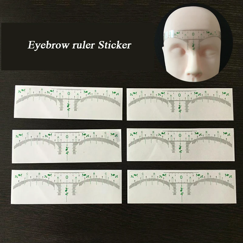 100 шт. аксессуары для тату одноразовая 3D линейка бровей стикер измерение
