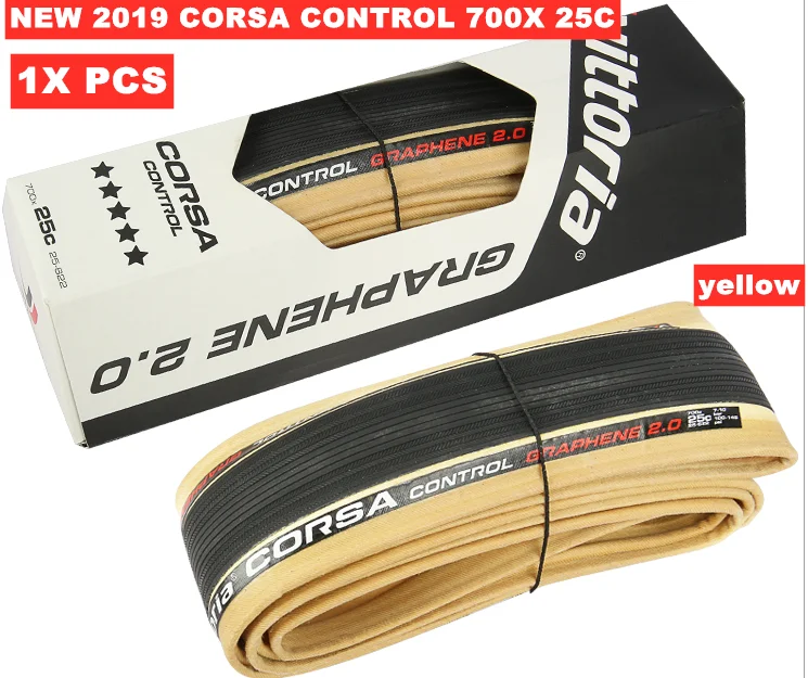 Vittoria Corsa G+ Competition Graphene 2,0 700x25 Black Tan 320 TPI шины для дорожного велосипеда - Цвет: CONTROL yellow 25C