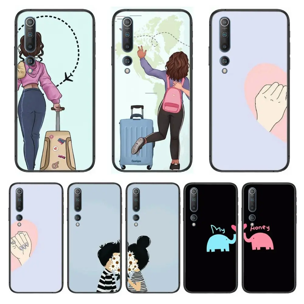 

Lovers friendship case Phone Case For xiaomi mi11 5g 10 liti Ultra 9Pro SE 3 8 Note Anime Black Cover Silicone Back Pretty tpu