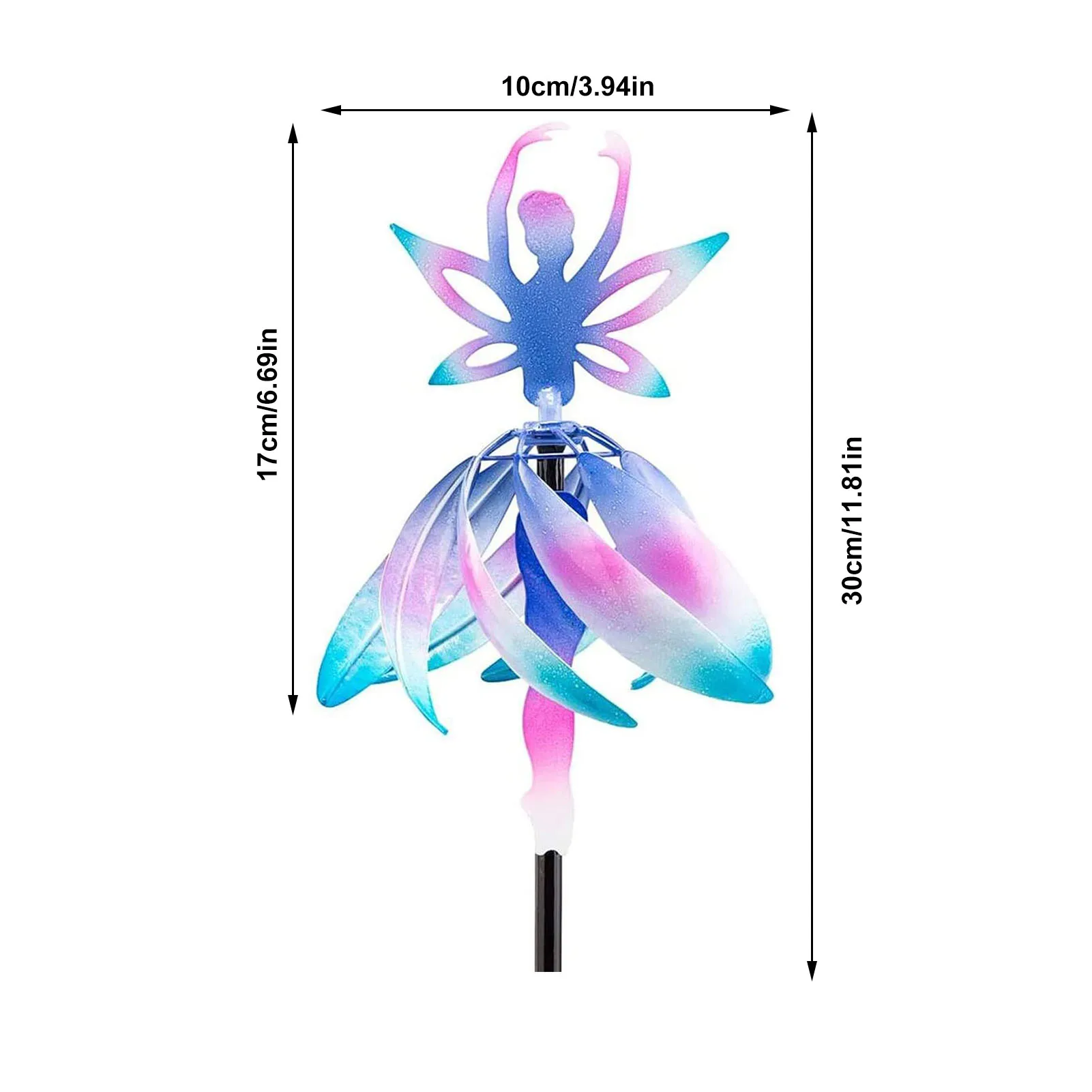 

Fairy Wind Spinner Tutu Fairy Elf Windmill Angel Decoration Wind Fine-tuning Lever Handmade Metal Garden And Courtyard Art Decor