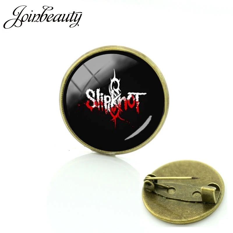 JOINBEAUTY, винтажная рок-группа Slipknot брошь с логотипом, Античная бронзовая позолота, значок для фанатов, подарок для женщин и мужчин, ювелирное изделие SL91