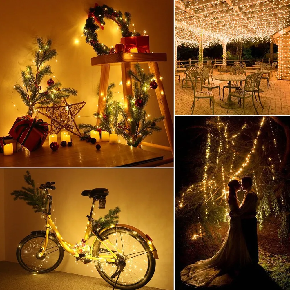 

10m/20m LED Outdoor Solar Lamp String Lights Colorful LED Fairy Holiday Christmas Party Garland Solar Garden Waterproof Lighting