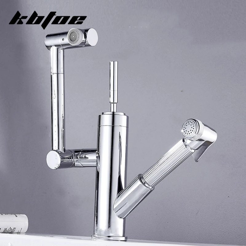 Черный выдвижной смеситель для раковины настенный кран ванной комнаты с