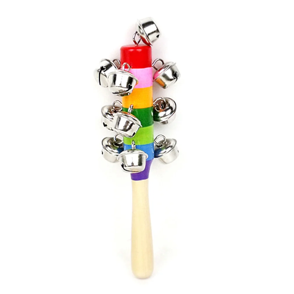 

Wooden Baby Rattles Toys Handle Rattles Bells Manual Bed Teether Jingle Bell Toy Newborn Musical Educational Instrument Toys