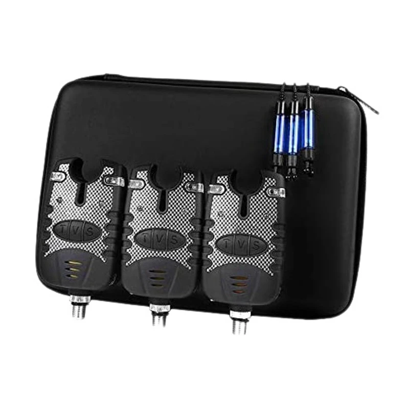 

3 Pack Fishing Bite Alarms Set Wireless Digital Fishing Bite Alert Kit Fishing Swingers Blue Indicator Portable Outdoor