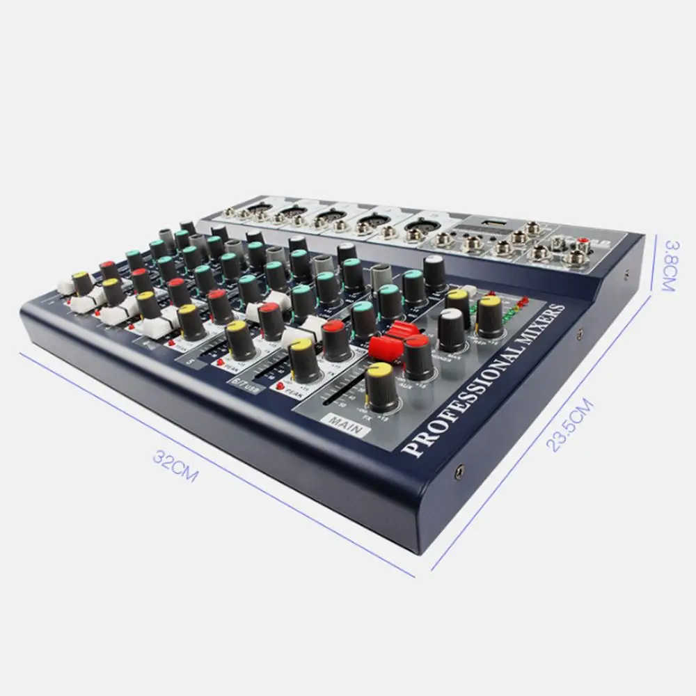 

7 Channel Digital bluetooth Microphone Sound DJ Mixer Console Phantom Power Professional Karaoke Audio Mixer Amplifier With USB