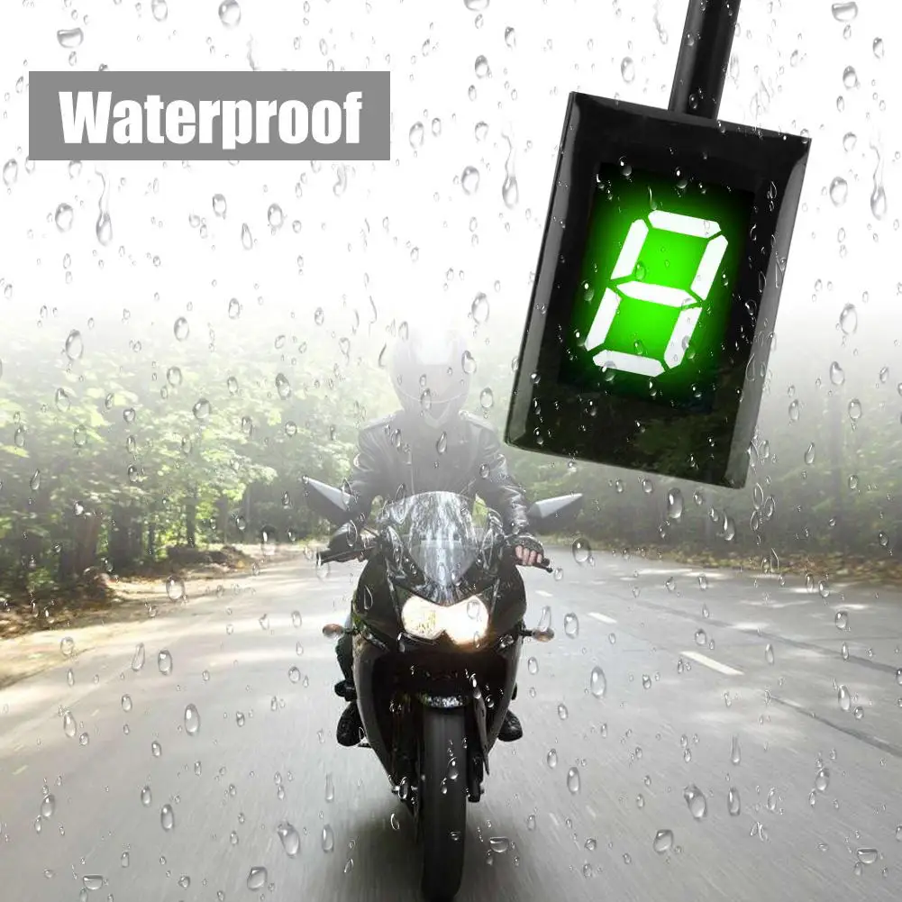 

Waterproof Gear Indicator Green LED Display Digital Gear Meter Indicator Motorcycle Instruments for Kawasaki NINJA-250R 400R