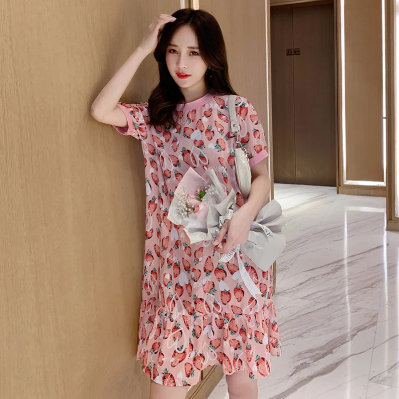 Женское шифоновое платье новинка 2021 летняя одежда свежее милое и свободное