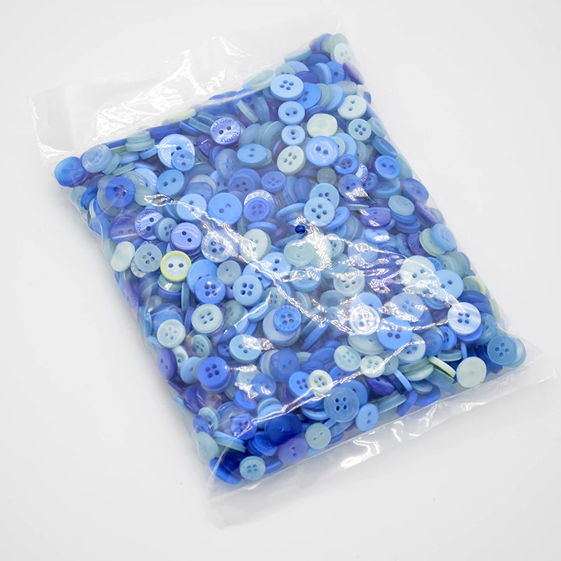 Small blue mix 600 шт 2 отверстия/4 отверстия круглые пластиковые пуговицы синяя серия Разноцветные полимерные пуговицы, аксессуары для одежды DIY - Цвет: Small blue mix