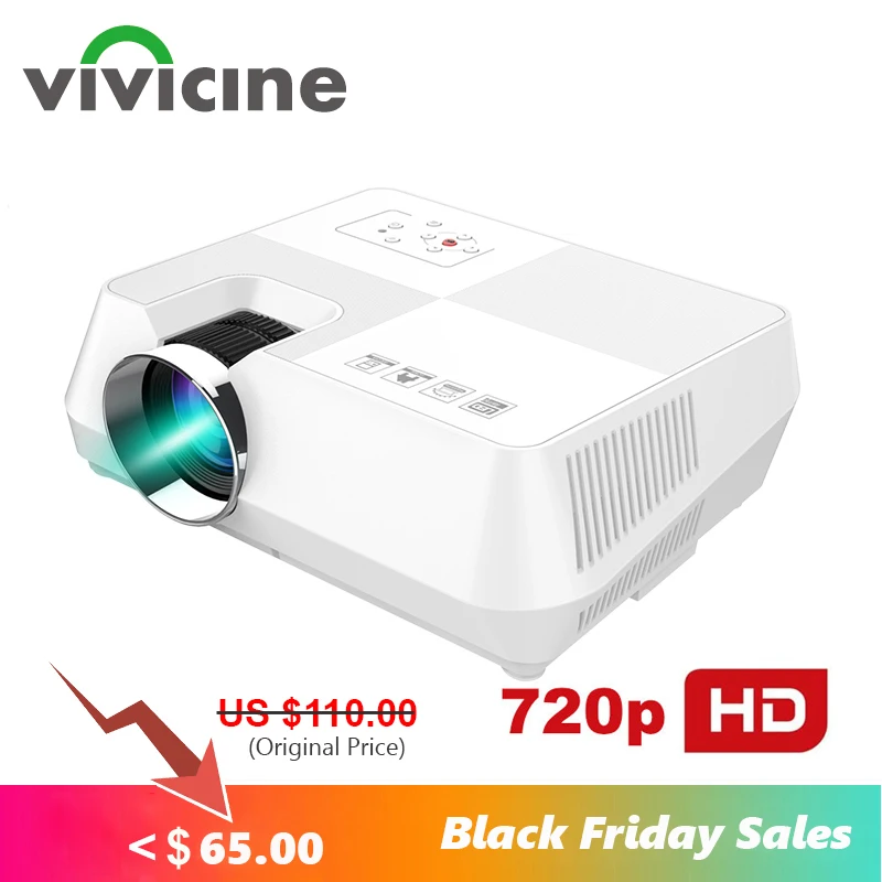 VIVICINE Android HD проектор 1280x800 пикселей Беспроводной Wi-Fi Miracast Airplay Bluetooth Дополнительный Портативный 1080p tv PC домашний мультимедийный проектор