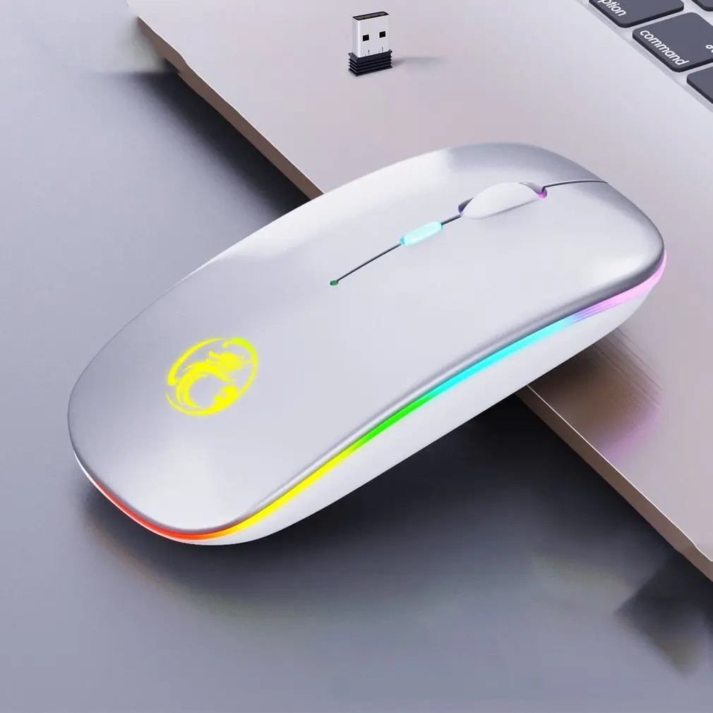

Wireless Mouse RGB Rechargeable Mouse Wireless Computer Silent Mause LED Backlit Ergonomic Gaming Mouse For Laptop PC