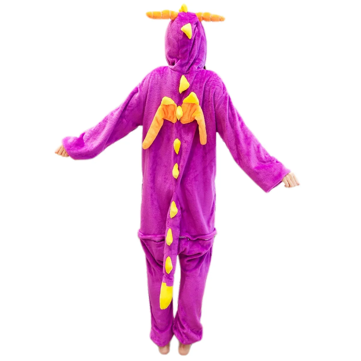 Кигуруми фиолетовый костюм динозавра дракона Детская Пижама комбинезон для