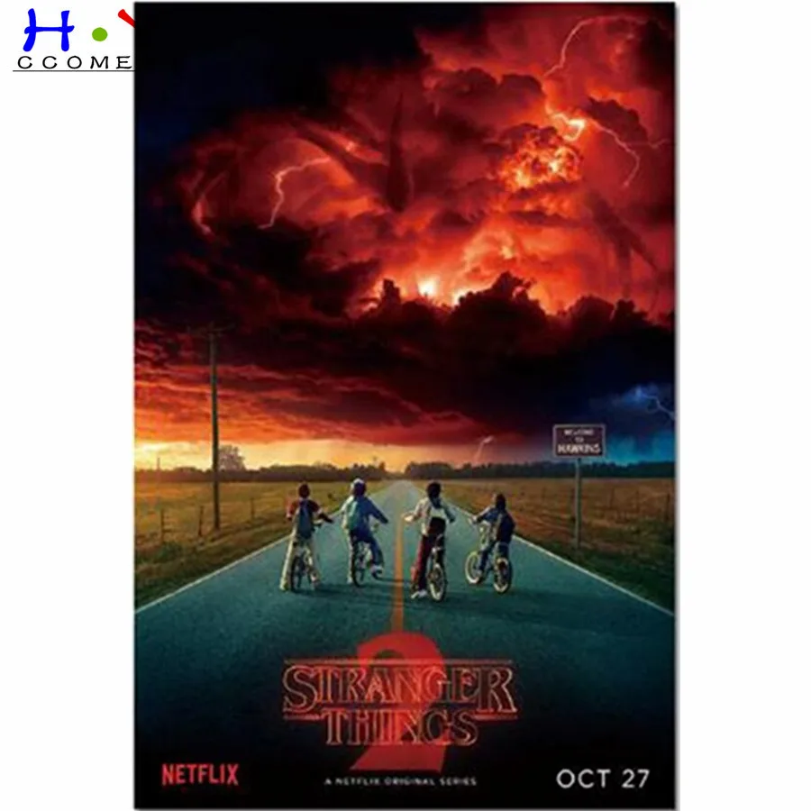 

Stranger things 8 poster 5D DIY Diamond painting Full Square Diamond embroidery Cross stitch Full Round Diamond mosaic