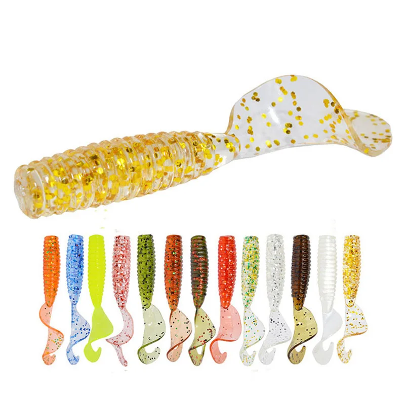 Приманка рыболовная с длинным хвостом воблер мягкий 12 шт./лот 45 мм 1 2 г