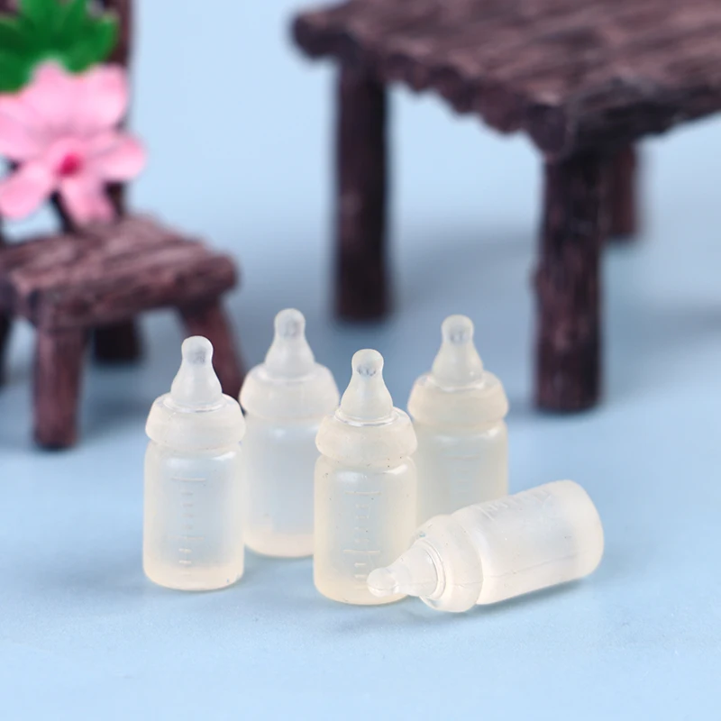 

5pcs 1:12 Dollhouse Miniature Mini Milk Bottle Feeding Bottles Simulation Toys